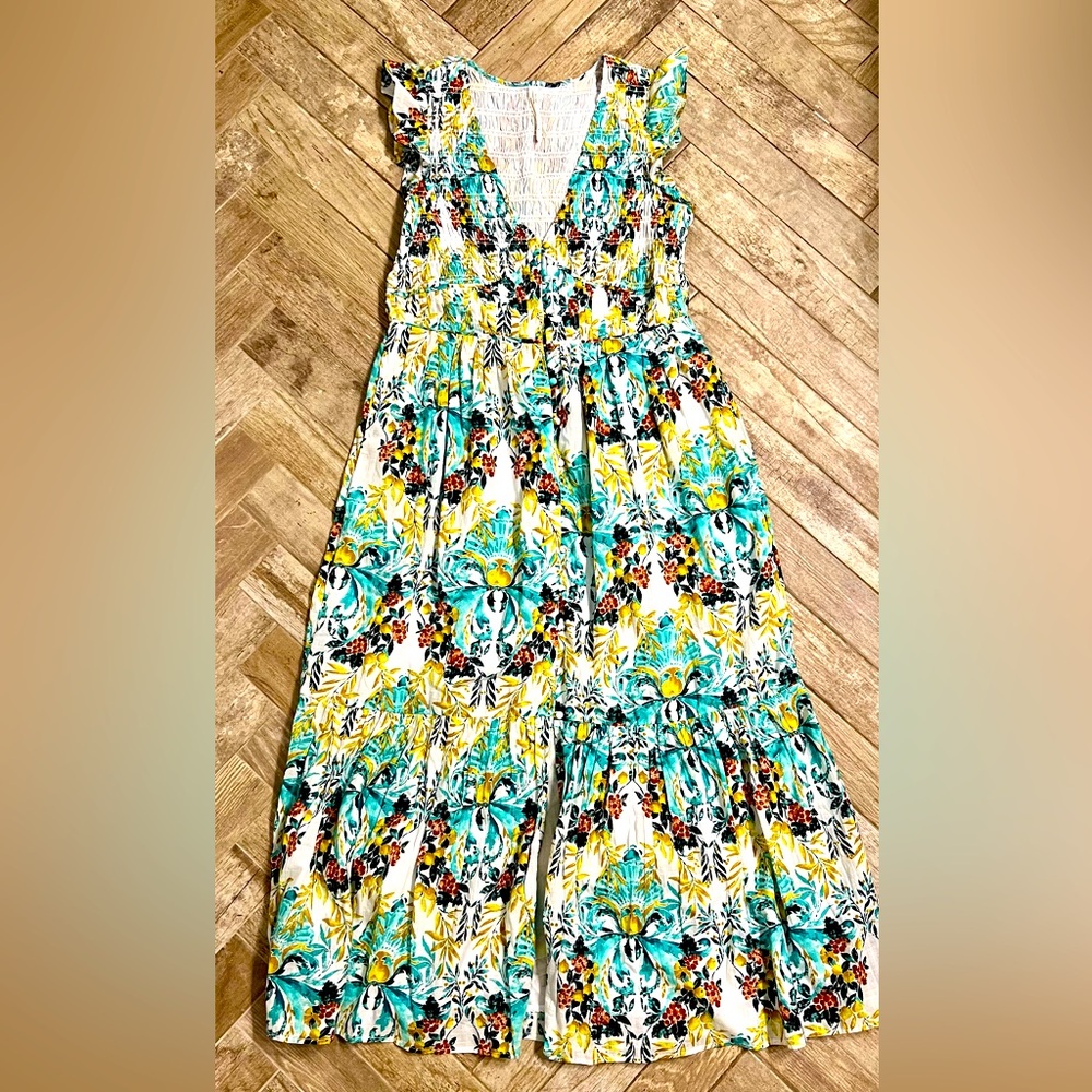 Anthropologie Peregrine Midi dress. Gorgeous print. Size M